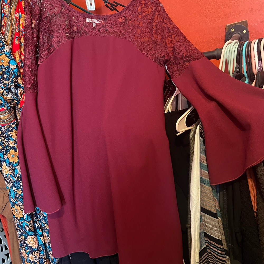 Elegant Burgundy Lace dress